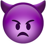 Angry Face with Horns on Apple iOS 13.3