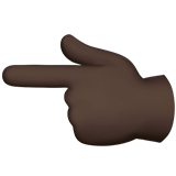 Backhand Index Pointing Left: Dark Skin Tone on Apple iOS 13.3
