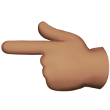 Backhand Index Pointing Left: Medium Skin Tone on Apple iOS 13.3