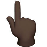 Backhand Index Pointing Up: Dark Skin Tone on Apple iOS 13.3