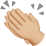 Clapping Hands: Medium-Light Skin Tone on Apple iOS 13.3