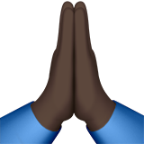 Folded Hands: Dark Skin Tone on Apple iOS 13.3