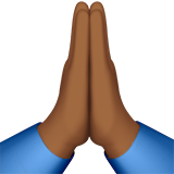 Folded Hands: Medium-Dark Skin Tone on Apple iOS 13.3