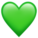 Green Heart on Apple iOS 13.3
