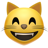 Grinning Cat with Smiling Eyes on Apple iOS 13.3