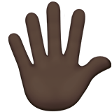 Hand with Fingers Splayed: Dark Skin Tone on Apple iOS 13.3