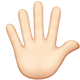 Hand with Fingers Splayed: Light Skin Tone on Apple iOS 13.3