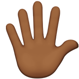 Hand with Fingers Splayed: Medium-Dark Skin Tone on Apple iOS 13.3