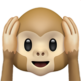 Hear-No-Evil Monkey on Apple iOS 13.3