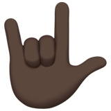 Love-You Gesture: Dark Skin Tone on Apple iOS 13.3