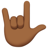 Love-You Gesture: Medium-Dark Skin Tone on Apple iOS 13.3