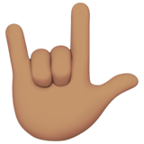 Love-You Gesture: Medium Skin Tone on Apple iOS 13.3