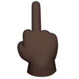 Middle Finger: Dark Skin Tone on Apple iOS 13.3