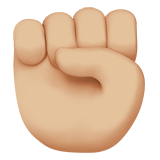 Raised Fist: Medium-Light Skin Tone on Apple iOS 13.3