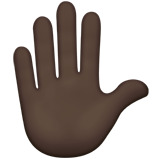 Raised Hand: Dark Skin Tone on Apple iOS 13.3