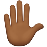 Raised Hand: Medium-Dark Skin Tone on Apple iOS 13.3