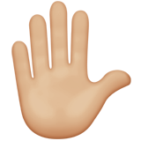 Raised Hand: Medium-Light Skin Tone on Apple iOS 13.3