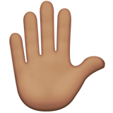 Raised Hand: Medium Skin Tone on Apple iOS 13.3
