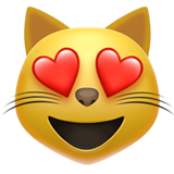 Smiling Cat with Heart-Eyes on Apple iOS 13.3