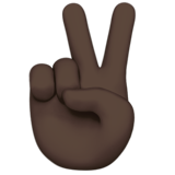 Victory Hand: Dark Skin Tone on Apple iOS 13.3