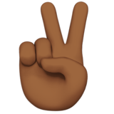 Victory Hand: Medium-Dark Skin Tone on Apple iOS 13.3