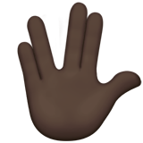Vulcan Salute: Dark Skin Tone on Apple iOS 13.3