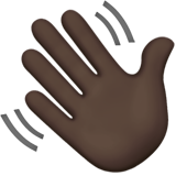 Waving Hand: Dark Skin Tone on Apple iOS 13.3