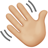Waving Hand: Medium-Light Skin Tone on Apple iOS 13.3