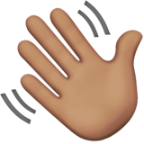 Waving Hand: Medium Skin Tone on Apple iOS 13.3
