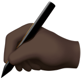 Writing Hand: Dark Skin Tone on Apple iOS 13.3