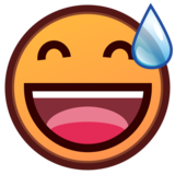 Grinning Face with Sweat on emojidex 1.0.34