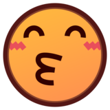Kissing Face with Smiling Eyes on emojidex 1.0.34
