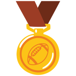 1st place medal and american football