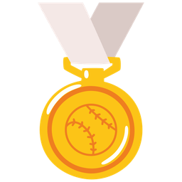 1st place medal and baseball