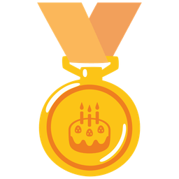 1st place medal and birthday cake