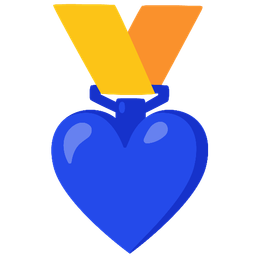 1st place medal and blue heart