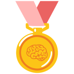 1st place medal and brain