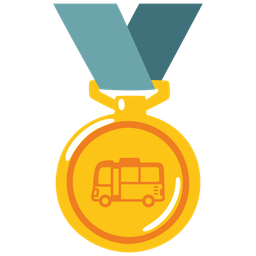 1st place medal and bus