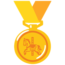 1st place medal and carousel horse