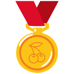 1st place medal and cherries