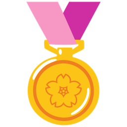 1st place medal and cherry blossom