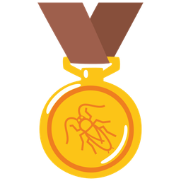 1st place medal and cockroach