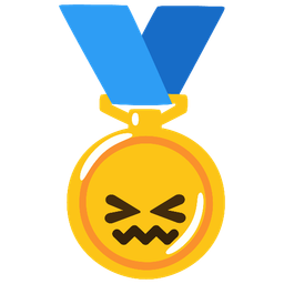 1st place medal and confounded face