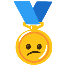 1st place medal and confused face