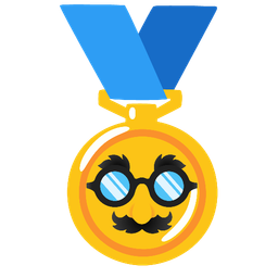 1st place medal and disguised face