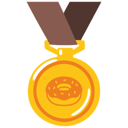 1st place medal and doughnut