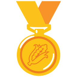 1st place medal and ear of corn