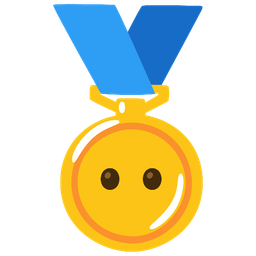 1st place medal and face without mouth