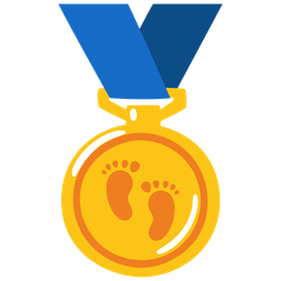 1st place medal and footprints