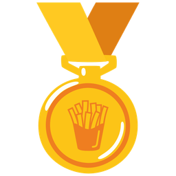 1st place medal and french fries